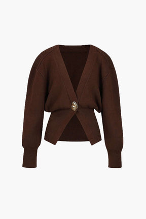 Cardigan marron vue de dos chaleur