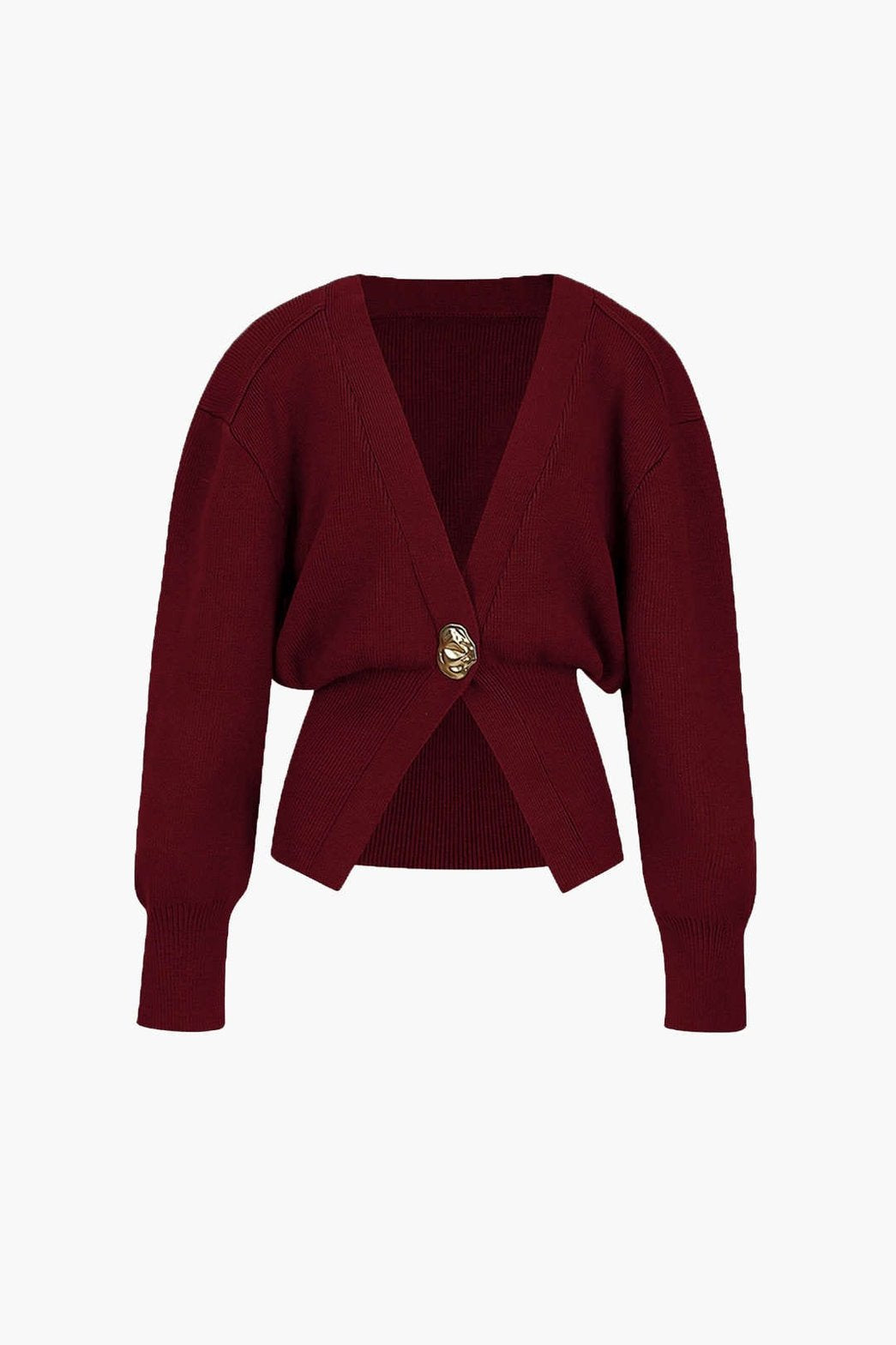 Cardigan Élégant Col V Marron
