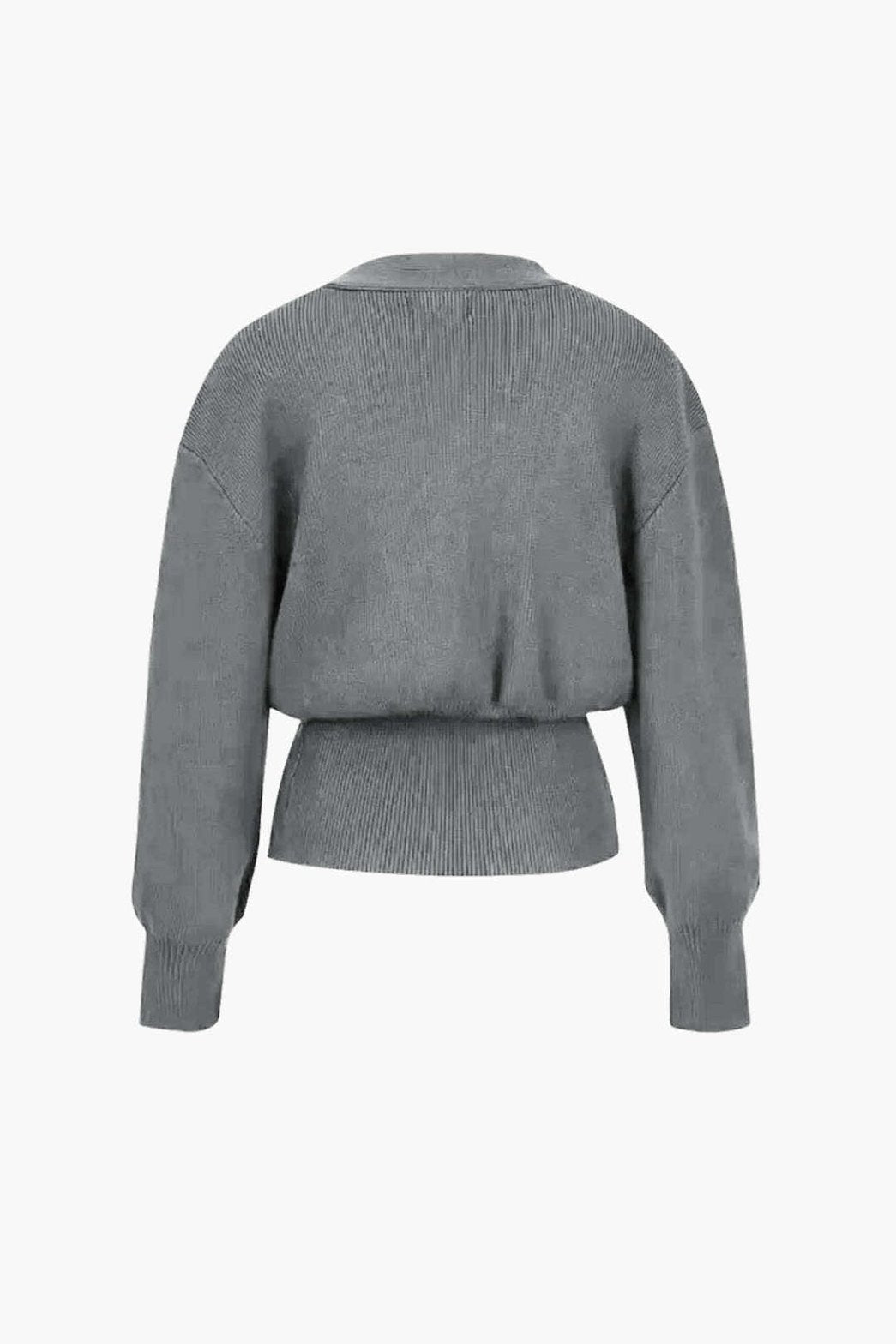 Cardigan Élégant Col V Marron