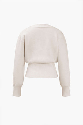 Cardigan Élégant Col V Marron