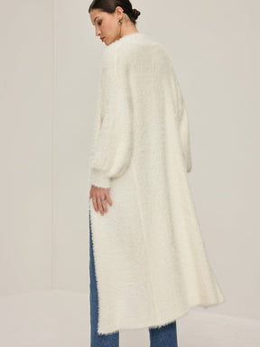 Cardigan blanc vue côté charme