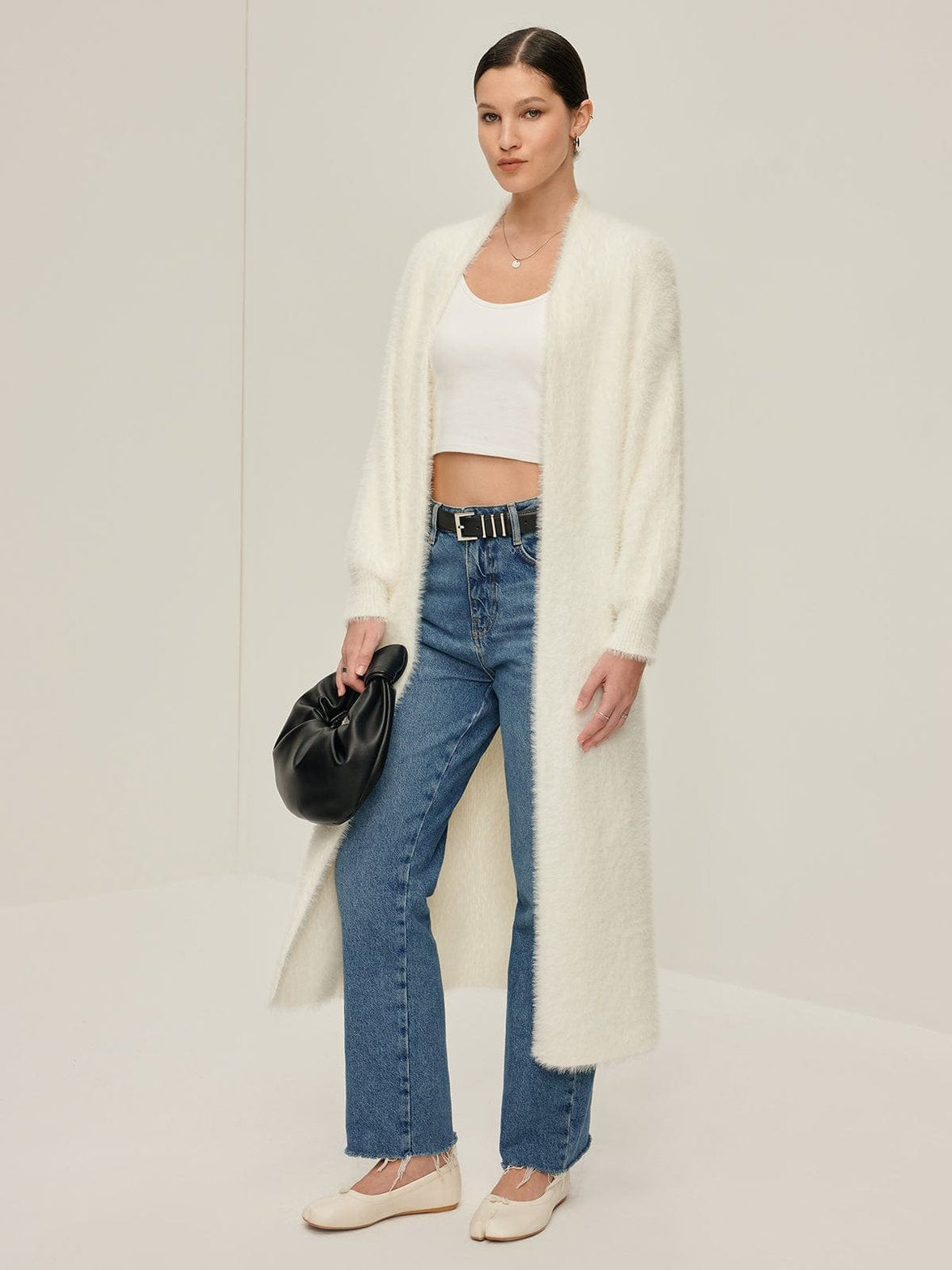 Cardigan blanc détail harmonie