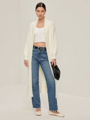 Cardigan blanc doux porté douceur