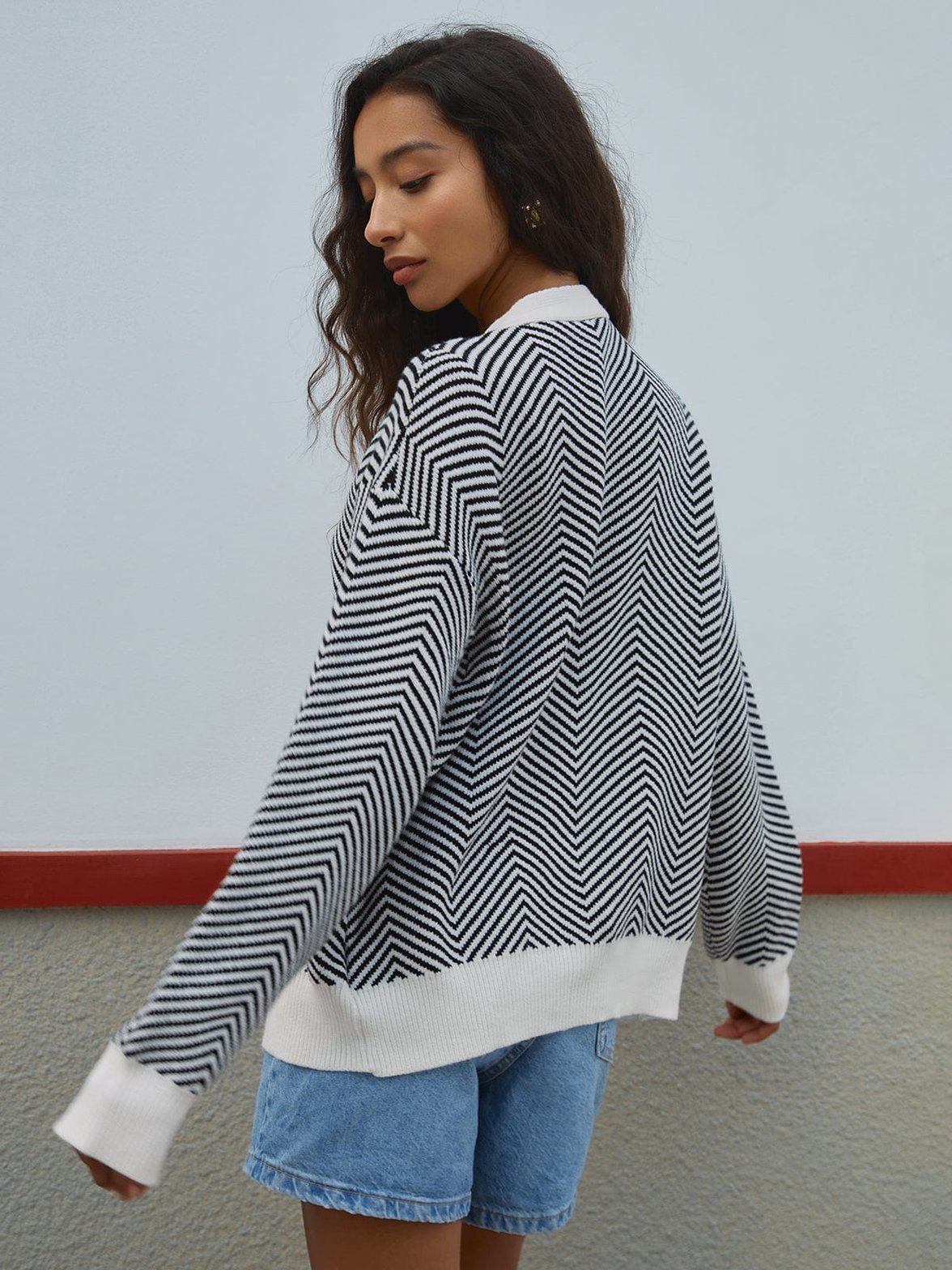 Cardigan noir et blanc tendance unique