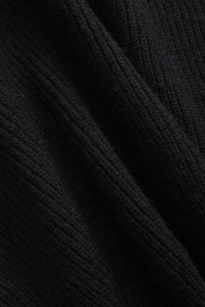 Cardigan patchwork noir et denim vue poches style