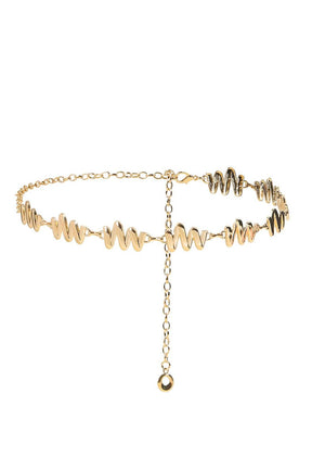 Chaîne de taille argentée motif vague papillon