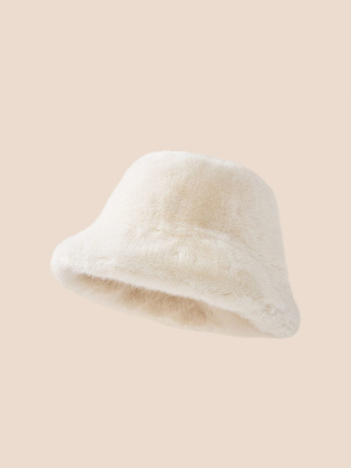 Chapeau bob peluche blanc douceur
