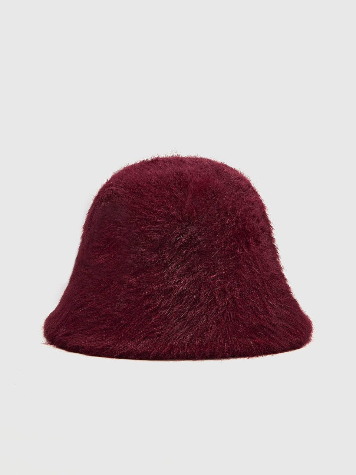 Chapeau en fourrure bordeaux vue face velours