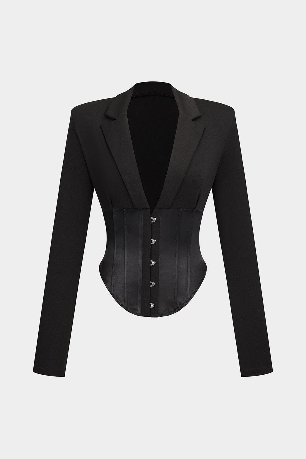Chemise corset noire vue de profil - Chic
