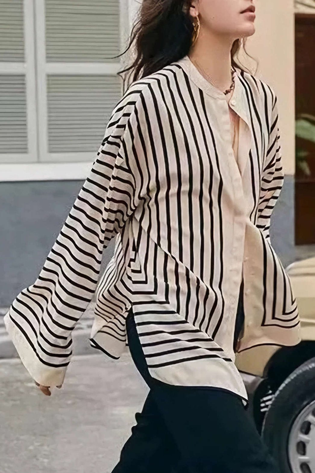 Chemisier rayé moderne coupe oversize liberté