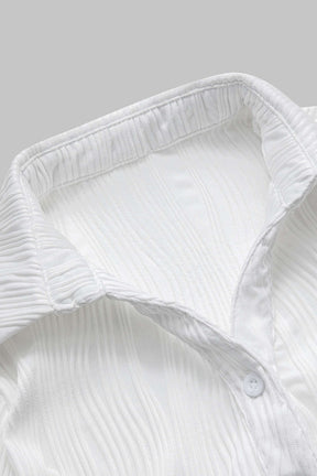 Chemise texturée blanche vue de dos cristal