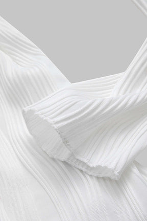 Chemise texturée blanche détail boutons étoile