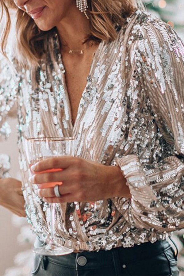 Chemisier brillant style festif étoile