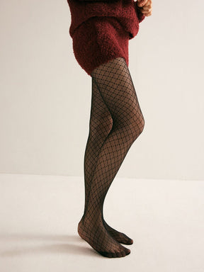Collant résille noir tendance délicat