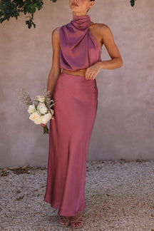 Ensemble robe longue soie douceur
