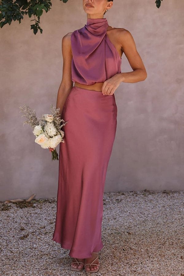 Ensemble robe longue soie douceur