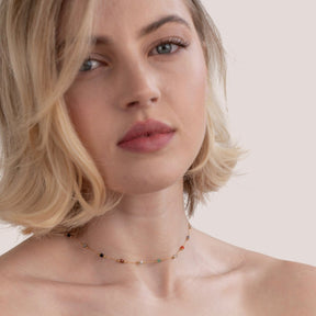 Collier pierres fines doré nuage
