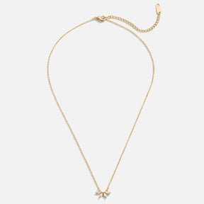 Collier cristal feuille plaqué or rose