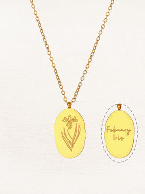 Collier personnalisé gravure florale douceur