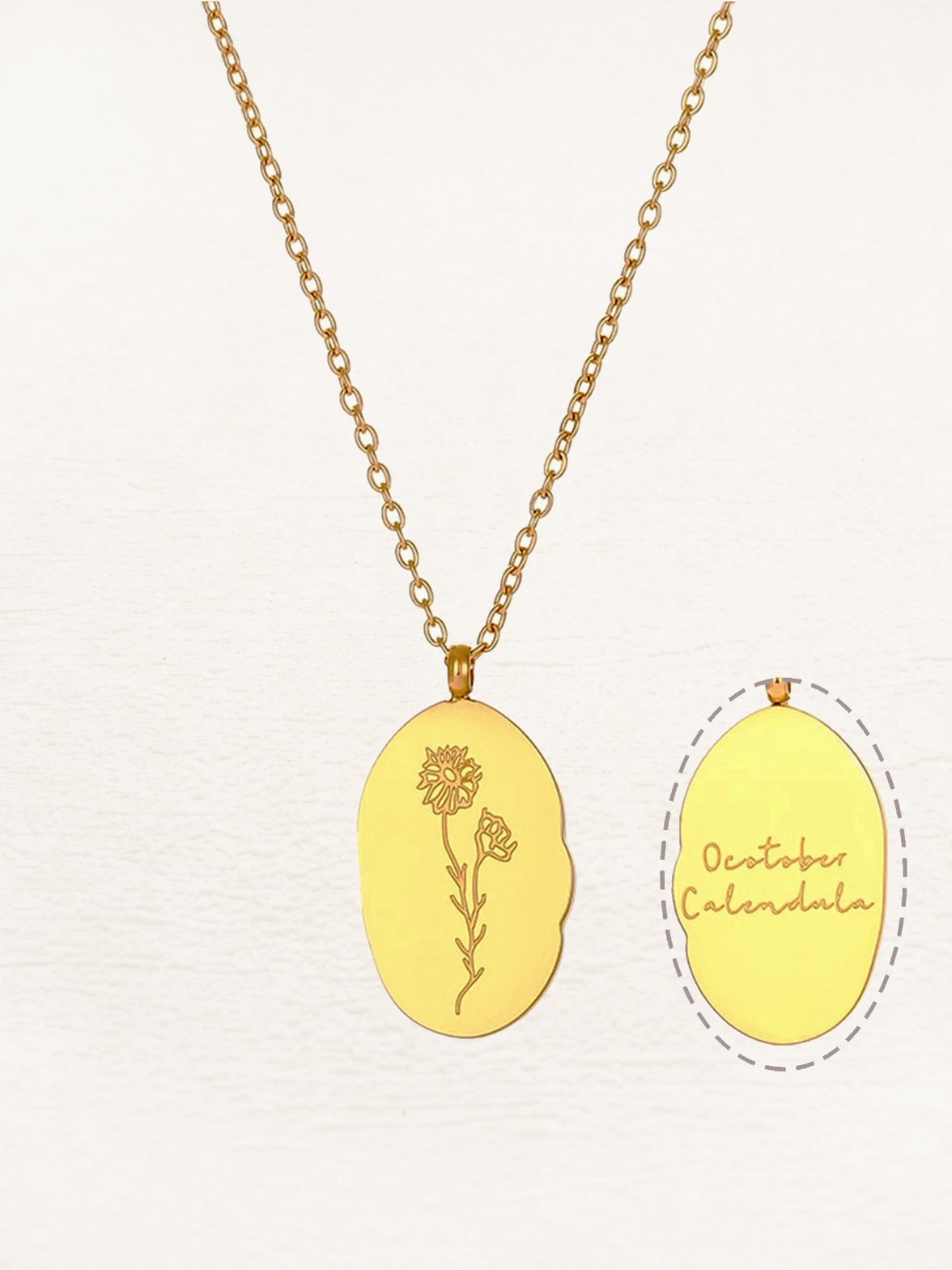 Médaillon fleur de naissance détail grâce