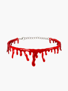Collier halloween rouge fantôme