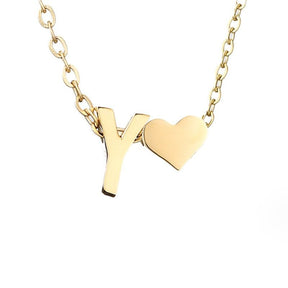 Collier Initiale Cœur Plaqué Or