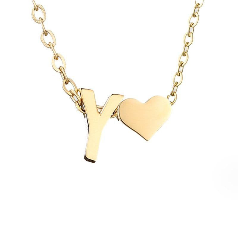 Collier Initiale Cœur Plaqué Or