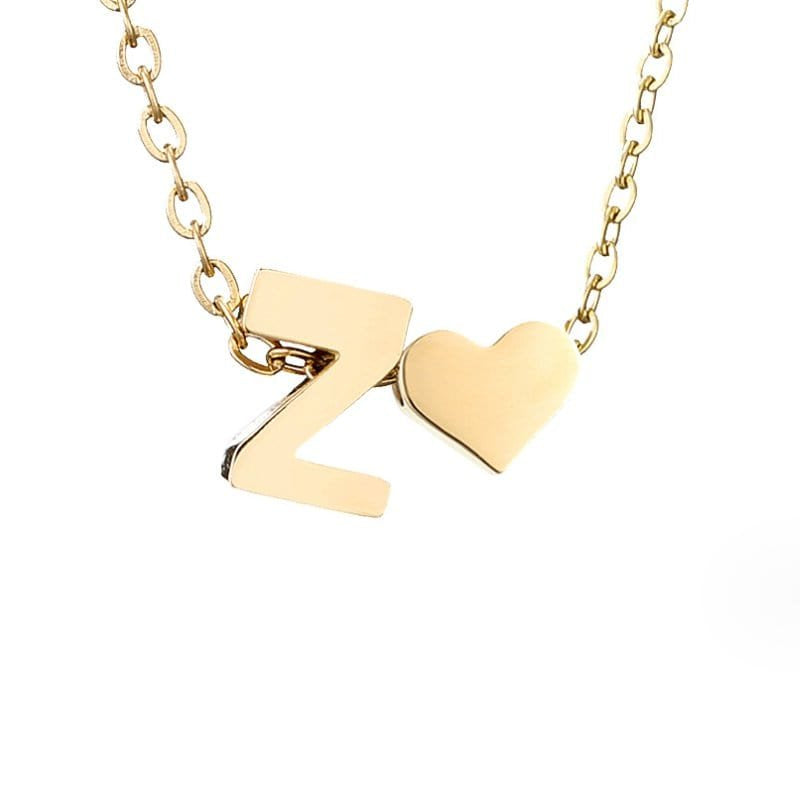 Collier Initiale Cœur Plaqué Or