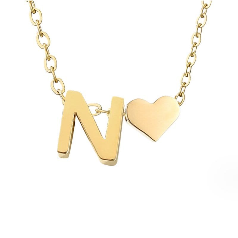 Collier Initiale Cœur Plaqué Or