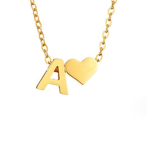 Collier Initiale Cœur Plaqué Or