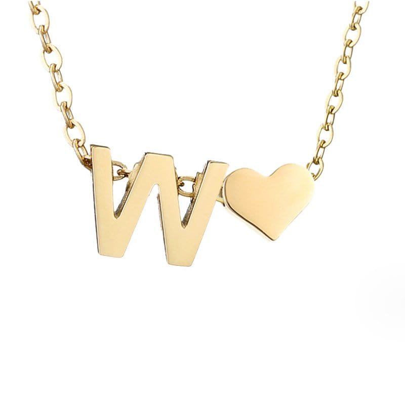 Collier Initiale Cœur Plaqué Or