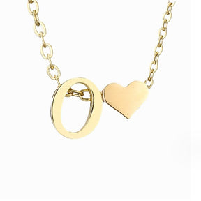 Collier Initiale Cœur Plaqué Or