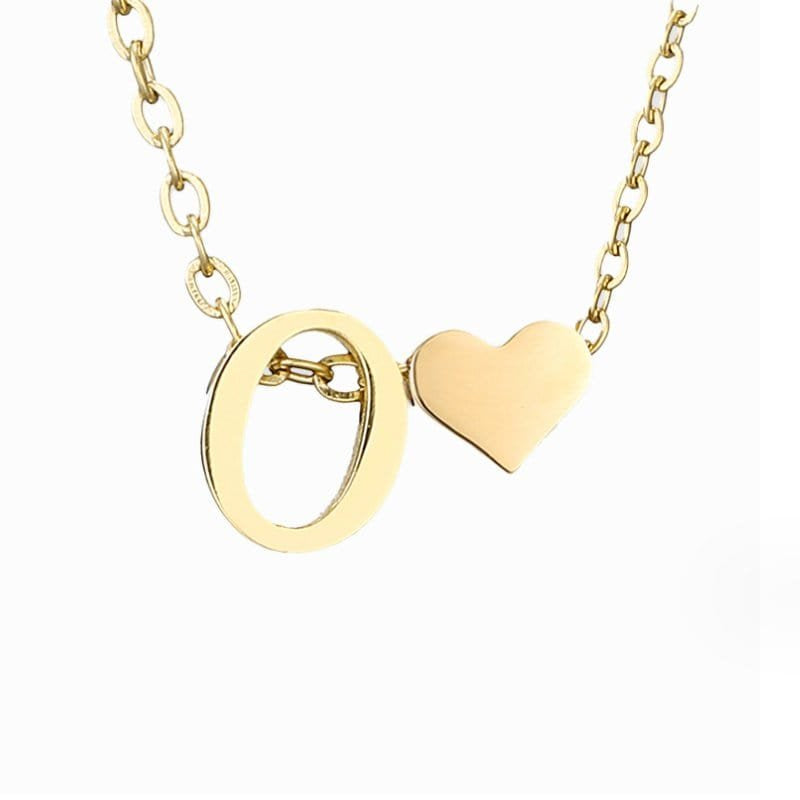 Collier Initiale Cœur Plaqué Or