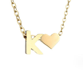 Collier Initiale Cœur Plaqué Or
