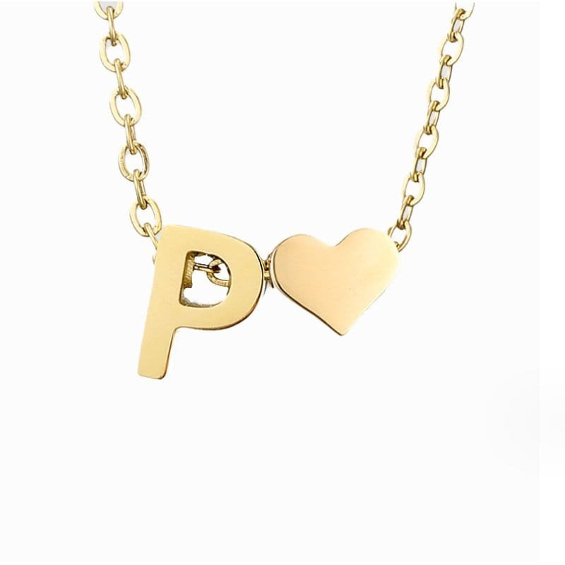 Collier Initiale Cœur Plaqué Or