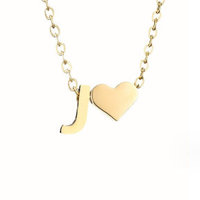 Collier Initiale Cœur Plaqué Or