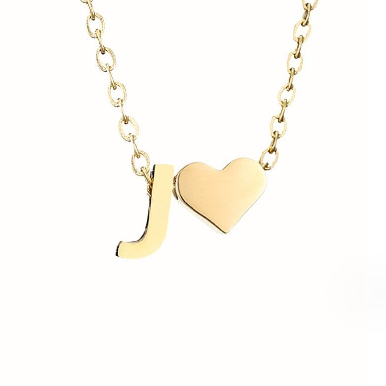 Collier Initiale Cœur Plaqué Or