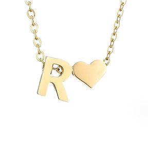 Collier Initiale Cœur Plaqué Or