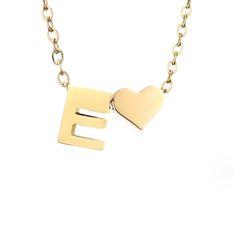 Collier Initiale Cœur Plaqué Or