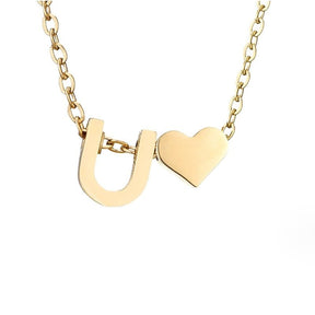 Collier Initiale Cœur Plaqué Or