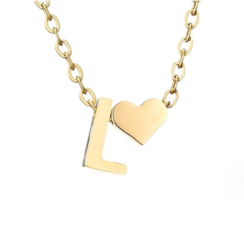 Collier Initiale Cœur Plaqué Or