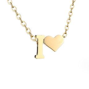 Collier Initiale Cœur Plaqué Or