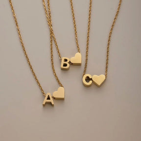 Collier Initiale Cœur Plaqué Or