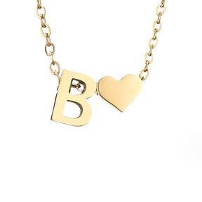 Collier Initiale Cœur Plaqué Or