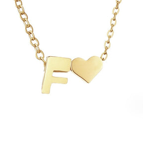Collier Initiale Cœur Plaqué Or