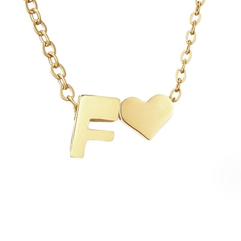 Collier Initiale Cœur Plaqué Or