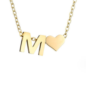 Collier Initiale Cœur Plaqué Or
