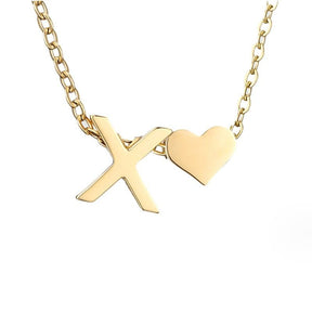 Collier Initiale Cœur Plaqué Or
