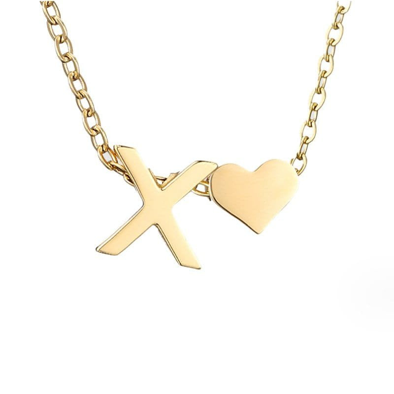 Collier Initiale Cœur Plaqué Or