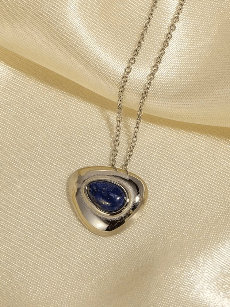 Collier lapis-lazuli argent porté douceur